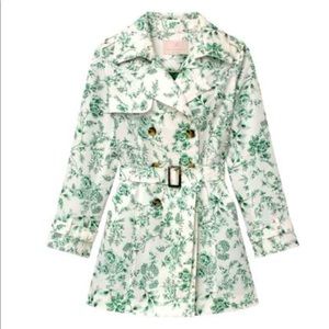 NWOT Gal Meets Glam Floral Raincoat - Sage
